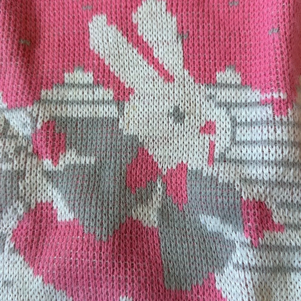 Vintage 90s pink knit bunny sweater - Picture 8 of 8